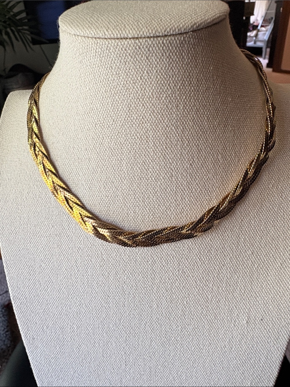 Napier Gold tone Braided Chain Necklace